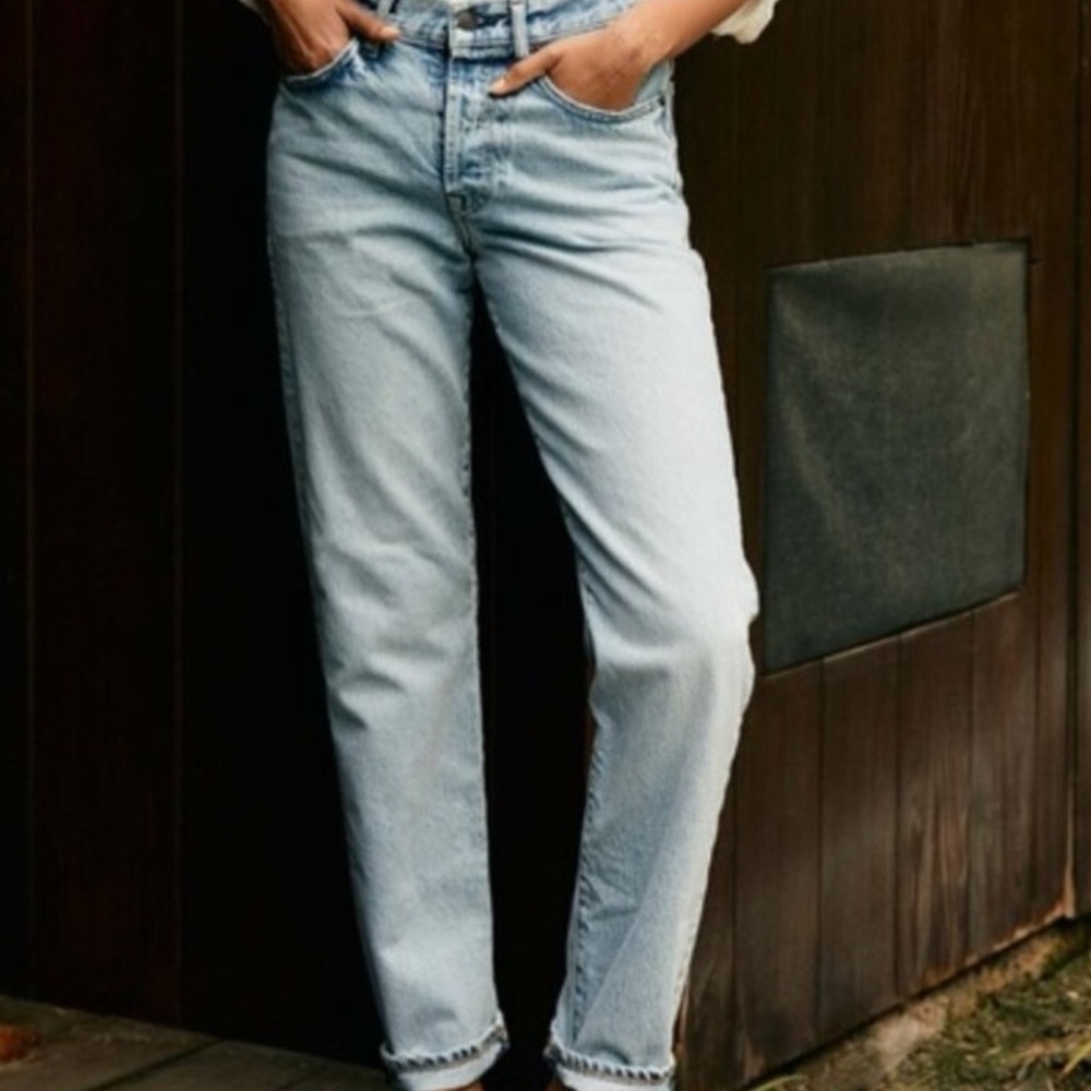 Imogene + Willie Ada Light Wash High Rise Straight Leg Jeans sz 24